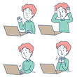 © KuboTomoko - Illustration of a man in a remote meeting