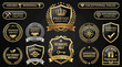 © Paki - A premium vector collection of elegant golden badges and labels, showcasing luxury awards, quality certifications, and exclusive membership emblems for distinguished branding