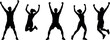 © Santiago - Group of diverse people jumping with joy and excitement, celebrating success