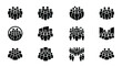 © Heru - Crowd Icons Set: Diverse People Group Silhouettes for Business and Community