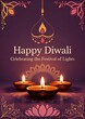 © MusammatFatema - Happy diwali greeting card with traditional oil lamps and lotus flower design