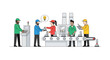 © Meli - Factory workers on assembly line, innovation and teamwork in manufacturing process