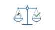 © DR Moura - Scales of justice balancing a ballot box with a checkmark representing fair and accurate voting outcomes