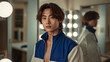© bephoto - 楽屋でジャージを着てたたずむ日本人男性ダンサー