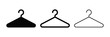 © MD - Clothes hanger icon silhouette vector outline and line art