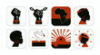 © Arul - african american empowerment symbols icons