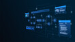 © Fardived - AI workflow automation artificial intelligence. ai agent network diagram machine learning architecture data pipelines, coding panels, analytics panels and process flow.