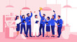 © monster - Business People Celebrate Success.