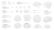© Png Lover - Set of transparent gel drops and liquid texture samples with transparent