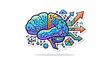 © renji - Colorful abstract brain with circuitry and branching arrows