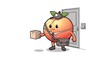 © Fia - Cartoon bulldog wearing delivery uniform with package.