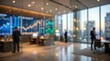 © Arham - blurred office trading floor stock market charts financial corporate business background interior modern workspace technology banking investment