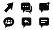 © firman - Minimalist black chat and message icon set isolated on white background