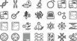 © SAHEDUL - Biotechnology and Genetic Engineering Line Icon Set Featuring DNA RNA Lab Equipment Stem Cells and Molecular Biology Vector Symbols for Science Education