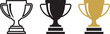 ©    - Trophy cup icon, victory achievement symbol for success, award winning, business goals, sports competition, performance ranking, employee recognition, leadership excellence, and motivation design