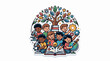 © gedhang - Diverse children engage with learning and science tools under a knowledge tree