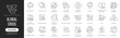 © stas111 - Global crisis linear icons covering environmental, economic and humanitarian challenges. Contains climate change, disasters, inflation, pollution, epidemics and worldwide emergency situations
