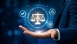 © Aminul - Ai legal compliance and ethics concept with scales of justice
