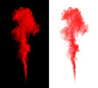 © Design_Tree1 - Red smoke trail rising on black and transparent backgrounds as set of vertical gas clouds with realistic texture for composite design and artistic use.
