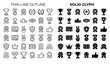 © joy - Editable Trophy Icons Vector EPS 10 Thin Line and Solid Glyph Collection Isolated on White