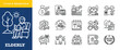 © Md - Elderly financial security icons planning for retirement and golden years.