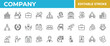©  FrameStock - Company business icons set editable stroke vector
