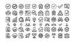 © PROHALLAD SARKAR  SA - Collection of various business and technology related icons with checkmarks and symbols for concepts like approval and verification  business icons