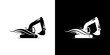 © nizar - Dynamic Excavator Logo with Creative Swoosh Element - Modern Construction Machinery Icon