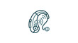 © Falik - Hearing Aid Device with Sound Waves Icon.