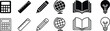 © Sumaya - back to school education icon set with globe, books, pencils, rulers, calculators, and lightbulbs
