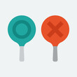 © nanda - Two flat vector paddles representing correct and incorrect