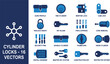 © PNG- - Vector Icons of Cylinder Locks, Padlocks, Keys, and Security Hardware Components.