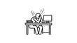 © Poco - Stressed office worker suffering from job burnout.