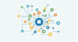 © Akun - Central network node with colorful radiating digital connections.