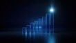 © TechNova Graphics - Abstract business growth concept with glowing glass bar chart