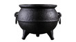© Niamh - Isolated black cast iron cauldron with three legs, vintage rustic cooking pot or witch item