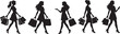 © Shuvro229 - Elegant women silhouettes carrying shopping bags fashion retail concept isolated on white background commercial use illustration