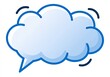 © Banda - A light blue, puffy thought bubble with a dark blue outline, vibrating slightly