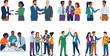 © Md - Business People Networking and Collaborating at Corporate Event Vector Illustration Set