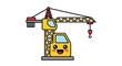 © Ab - Cartoon house with robot and flying saucer.