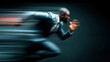 © WJGrapix - Businessman sprinting toward success with motion blur on black background symbolizing determination ambition career growth professional achievement motivation leadership high-speed progress and drive
