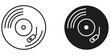 © ABULSTOCK - Vinyl record player spinning music waves on a white and black background