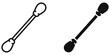© ABULSTOCK - Cotton swab line art and solid icon on white background for hygiene and medical concepts