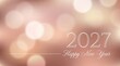 © Karen - Happy New Year 2027 Elegant Script on Soft Rose Gold Bokeh Background