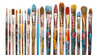 © Michal - Assortment of used paint brushes with colorful paint splatters on handles