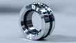 © AdorStudios - close up of precision machined metal ring component representing industrial engineering manufacturing steel hardware and mechanical technology