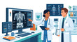 © Macan - Doctors analyzing X-ray scan on computer screen in medical office