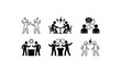 © goljar - Business dispute conflict disagreement icons set vector.