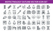 © Adnan - Biotechnology outline vector icon set, 50 science and laboratory line icons, medical research and genetic engineering symbols for web design