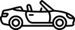 © nenekmoyang - Black outline convertible sports car icon, modern luxury vehicle symbol